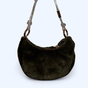 Wild Fable Olive Green Shoulder Bag with Gold Details